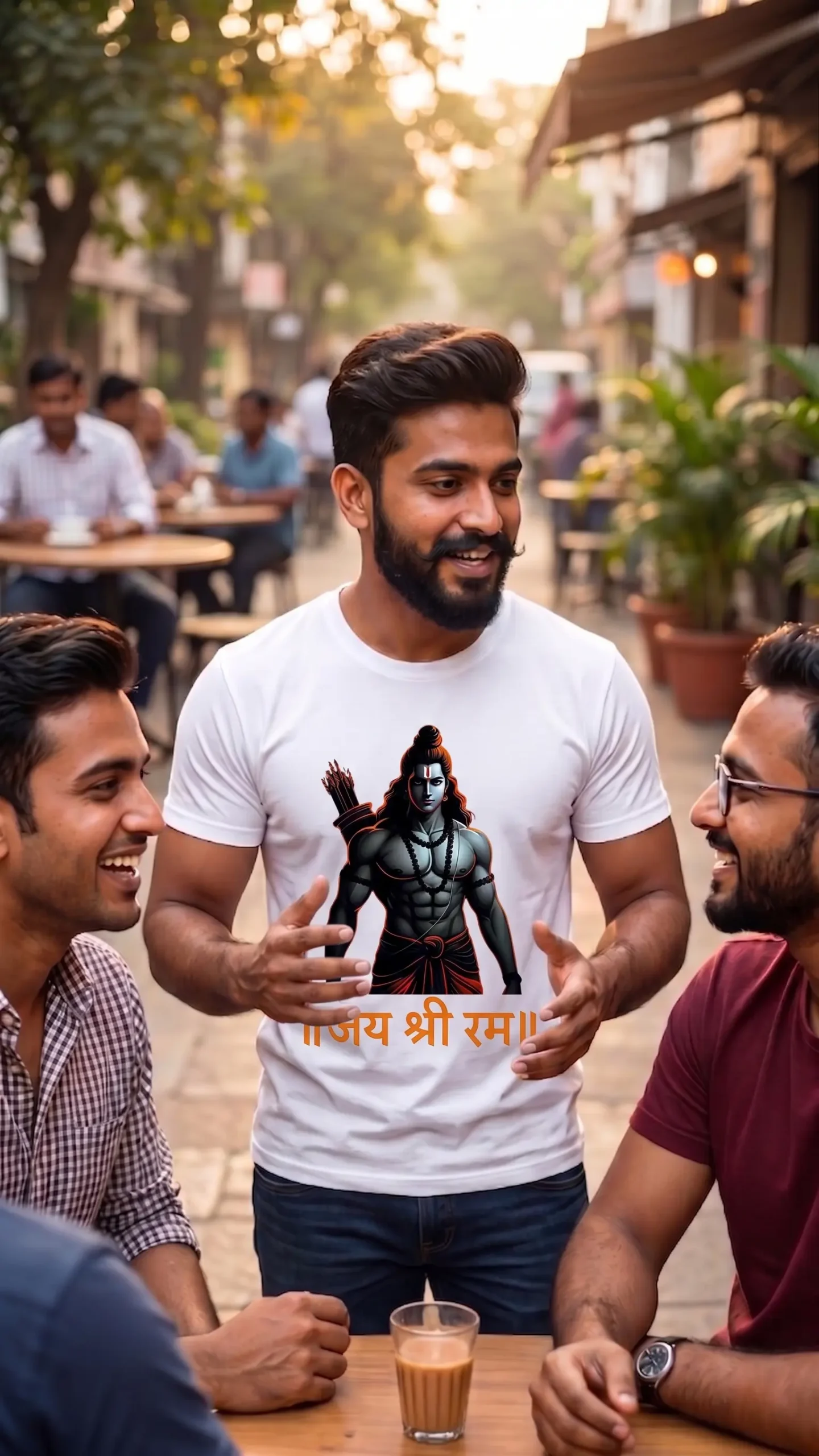 Gemini_Generated_Image_zcud49zcud49zcud-ezremove Lord Ram Graphic Regular T-Shirt | Round neck - Image 1