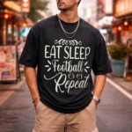 Eat Sleep Football Repeat – Regular T-shirt for True Fans ⚽